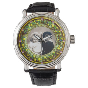 FLORENTINE GREEN FLORAL CROWN FOTO TEMPLATE ARMBANDUHR