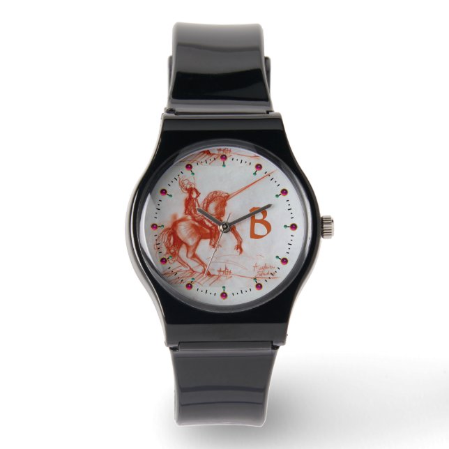 FLORENTINE KNIGHT AUF HORSEBACK-Monogramm Armbanduhr (Vorderseite)
