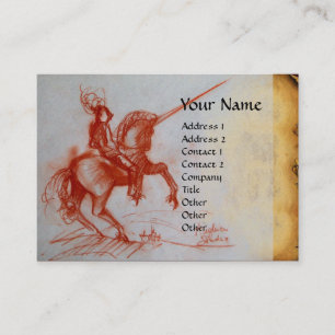 FLORENTINE KNIGHT AUF HORSEBACK Monogramm Platin Visitenkarte