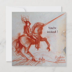 FLORENTINE KNIGHT AUF HORSEBACK-Pergament Einladung