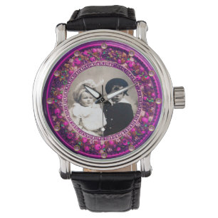 FLORENTINE PINK FLORAL CROWN FOTO TEMPLATE ARMBANDUHR