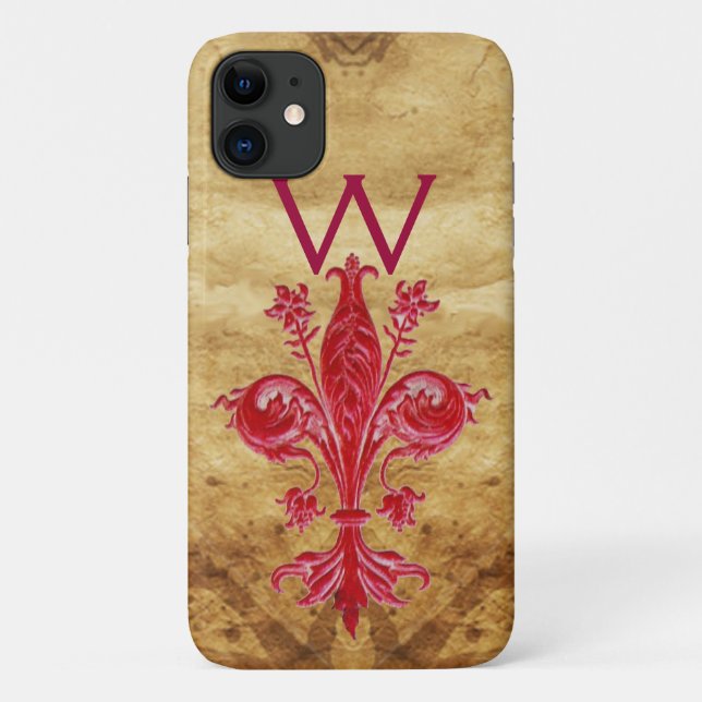 FLORENTINE RED LILY LILIE PARCHMENT Case-Mate iPhone HÜLLE (Rückseite)