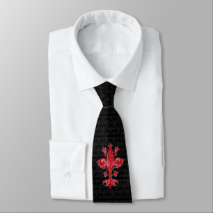 FLORENTINE RED LILY, LILIE, SCHWARZE DAMASK KRAWATTE