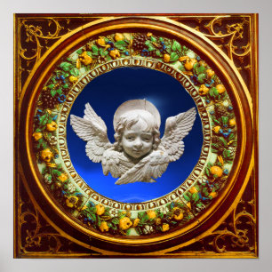 FLORENTINE RENAISSANCE ANGEL MIT BLUMENKRONE POSTER