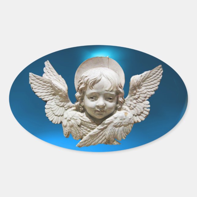 FLORENTINE RENAISSANCE ANGEL OVALER AUFKLEBER (Vorderseite)