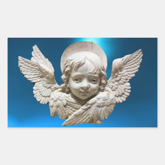 FLORENTINE RENAISSANCE ANGEL RECHTECKIGER AUFKLEBER (Vorderseite)
