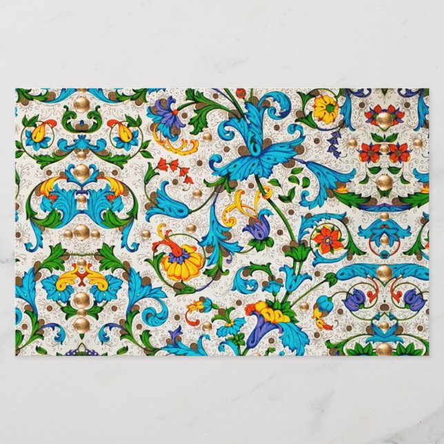 FLORENTINE RENAISSANCE BLAUE WIRBEL, BLUME BRIEFPAPIER (Vorderseite)