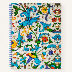 FLORENTINE RENAISSANCE BLAUE WIRBEL, BLUME NOTIZBUCH