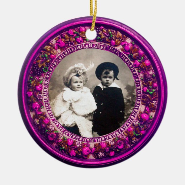 FLORENTINE RENAISSANCE FRUITS Fotovorlage Ruby Keramik Ornament (Vorne)