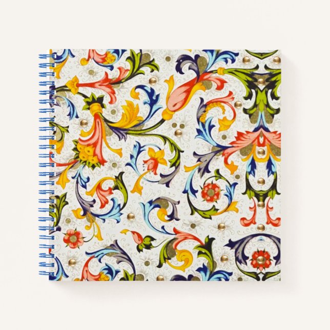 FLORENTINE RENAISSANCE GELBE BLUMENSCHWIMME, BLUME NOTIZBUCH (Vorderseite)