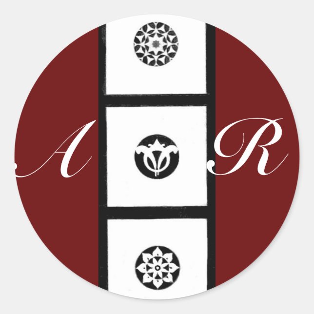 FLORENTINE RENAISSANCE HARMONOGRAMM, rot Runder Aufkleber (Vorderseite)