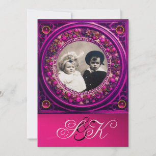 FLORENTINE RENAISSANCE OBST DAMASK MONOGRAMM EINLADUNG