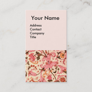 FLORENTINE RENAISSANCE PINK FLORALLE WIRBEL, BLUME VISITENKARTE