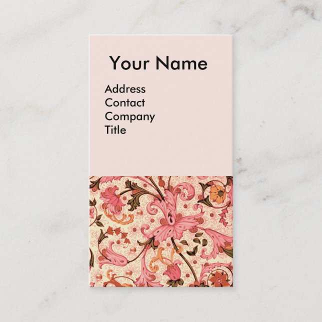 FLORENTINE RENAISSANCE PINK FLORALLE WIRBEL, BLUME VISITENKARTE (Vorderseite)