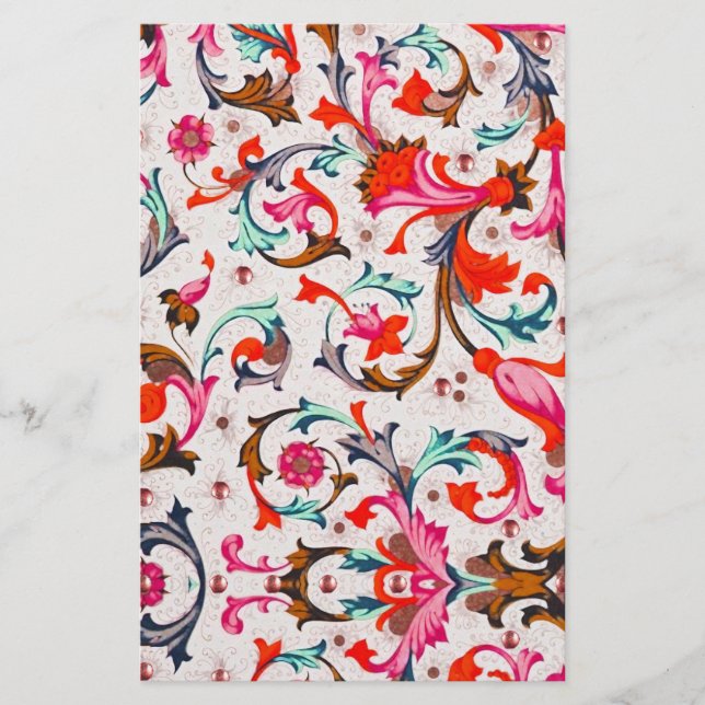 FLORENTINE RENAISSANCE RED FLORAL WIRBEL, BLUME BRIEFPAPIER (Vorderseite)