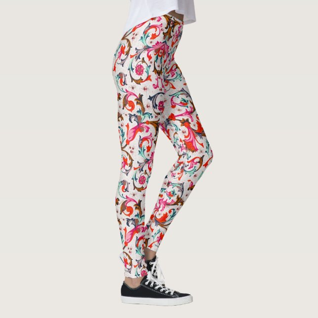 FLORENTINE RENAISSANCE ROTE WIRBEL, BLUME LEGGINGS (Rechts)