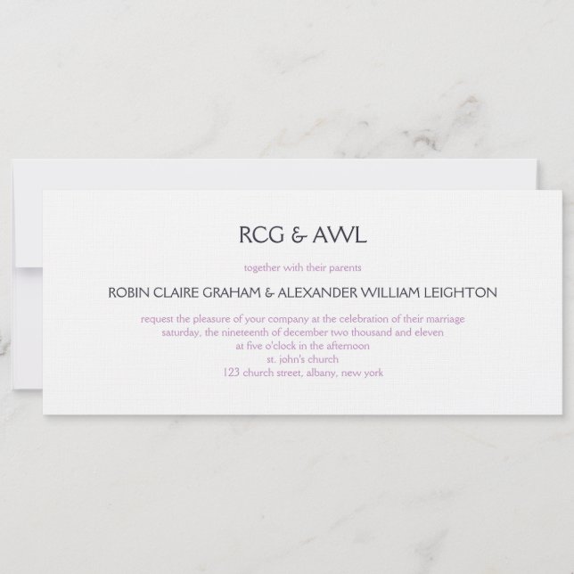 Florentine :: Violet :: faire-part de mariage (Devant)