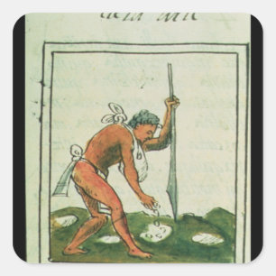 Florentiner Codex' von Bernardino de Sahagun Quadratischer Aufkleber