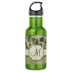 Florentiner Wasserfarben-Efeu mit Monogramm Trinkflasche
