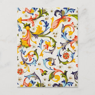 FLORENTINISCHE RENAISSANCE  BLUMENRANKEN,BLUMEN POSTKARTE