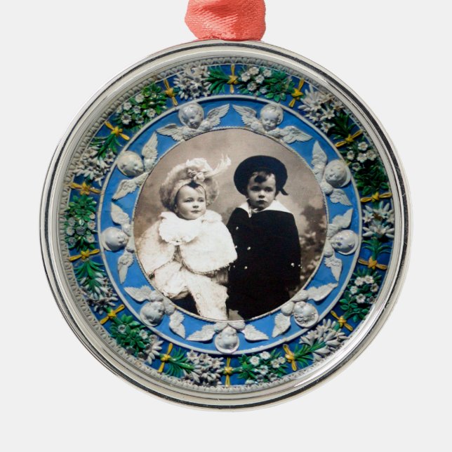 FLORENTINISCHE RENAISSANCE-ENGEL, FOTO-SCHABLONE ORNAMENT AUS METALL (Vorne)