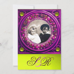 FLORENTINISCHE RENAISSANCE FRÜCHTE DAMAST MONOGRAM EINLADUNG