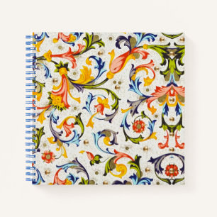 FLORENTINISCHE RENAISSANCE GELBE BLUMENRANKEN,BLUM NOTIZBUCH