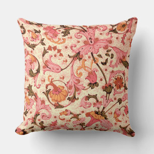 FLORENTINISCHE RENAISSANCE ROSA BLUMEN SWIRL,BLUME KISSEN