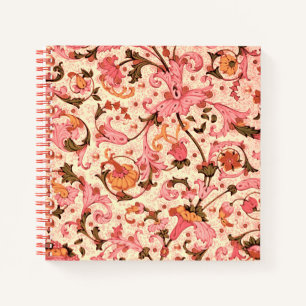 FLORENTINISCHE RENAISSANCE ROSA BLUMENRANKEN,BLUME NOTIZBUCH