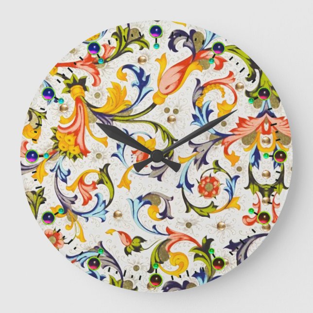 FLORENTINISCHE RENAISSANCE WIRBEL, BLUME GROßE WANDUHR (Vorderseite)