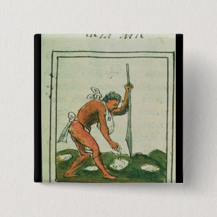 Florentinisches Codex durch Bernardino de Sahagun Button