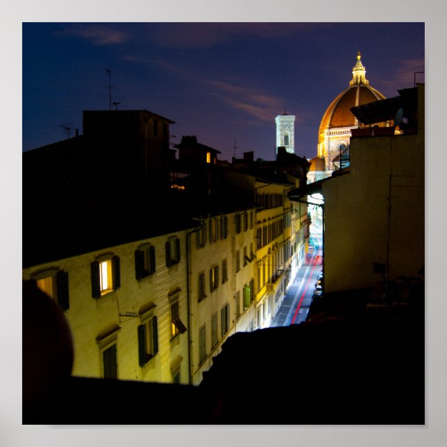 Florenz bei Nacht Poster (Vorne)