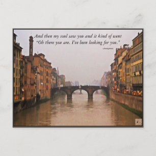 Florenz-Brücke mit Liebeszitat Postkarte