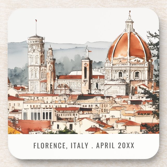 Florenz Cathedral Italien Wasserfarben Italien Getränkeuntersetzer (Vorderseite)