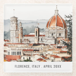 Florenz Cathedral Italien Wasserfarben Italien Glasuntersetzer