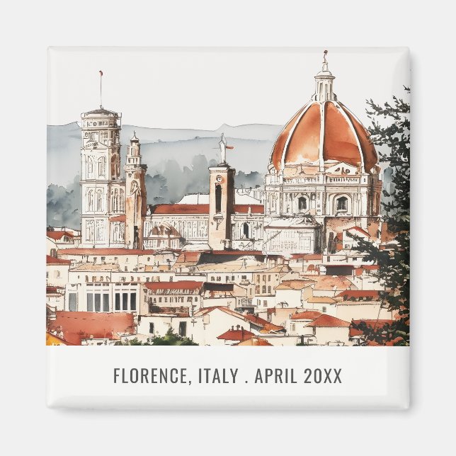 Florenz Cathedral Italien Wasserfarben Italien Magnet (Vorne)