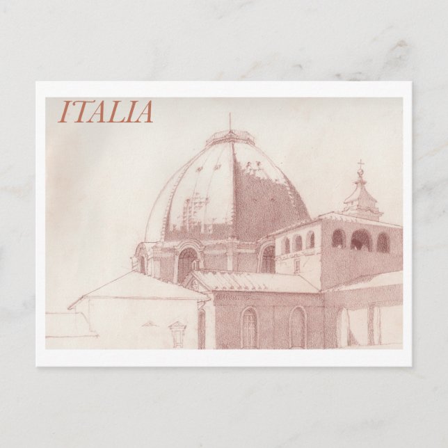 Florenz Dächer Vintage Reise Postkarte (Vorderseite)