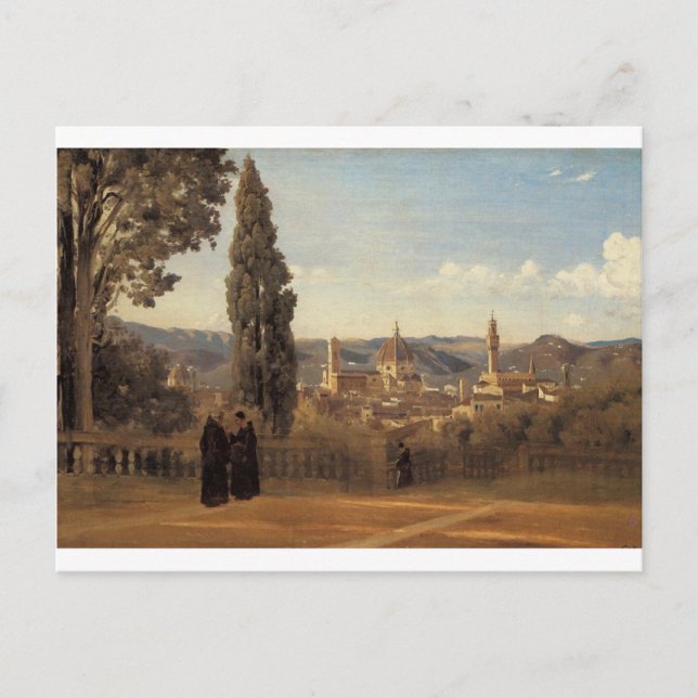 Florenz, Die Boboli Gardens von Camille Corot Postkarte (Vorderseite)