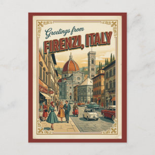 Florenz Firenze Italien Grüße Retro Postkarte
