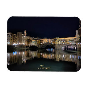 Florenz Flussufer bei Nacht, Reise Magnet