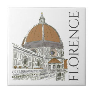 Florenz Italien Duomo Kathedrale Pen und Tinte Gez Fliese
