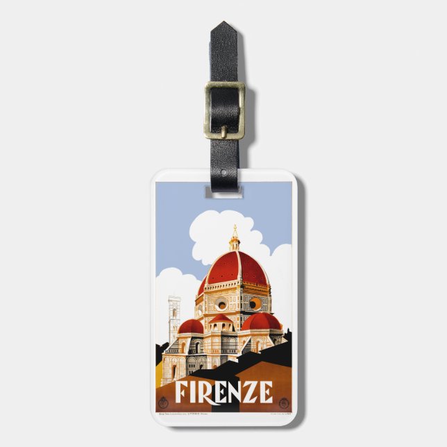 Florenz Italien Duomo-Reise-Plakat 1930 Gepäckanhänger (Vorderseite vertikal)