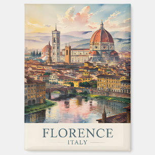 Florenz Italien Duomo Skyline Vintage Wasserfarbe Magnet