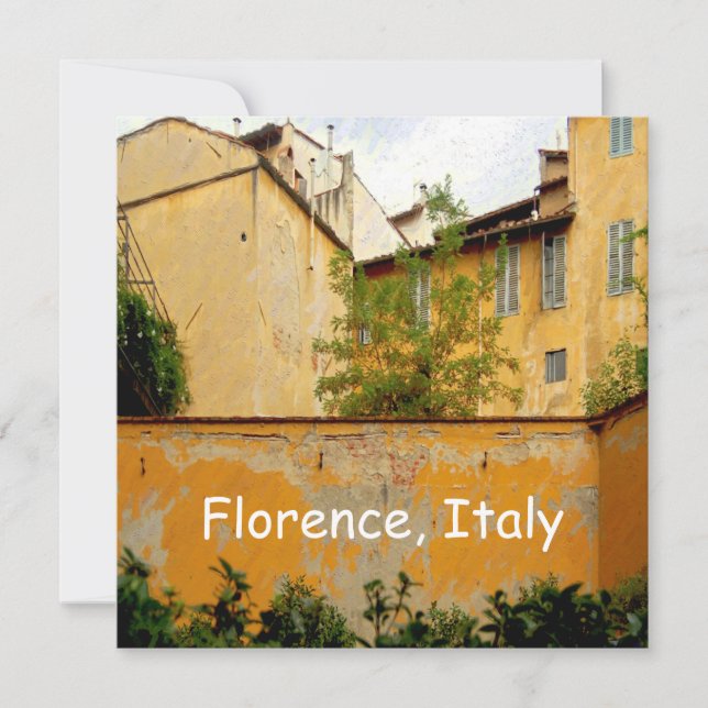 Florenz Italien - Gelbe Architektur - Flachkarte (Vorderseite)