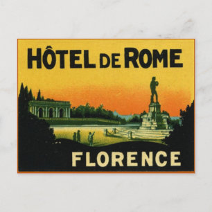 Florenz Italien HOTEL DeROME Postkarte