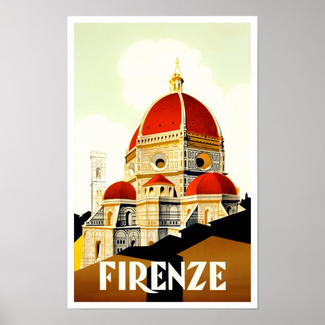 Florenz Italien Jahrgang Reise Poster (Vorne)