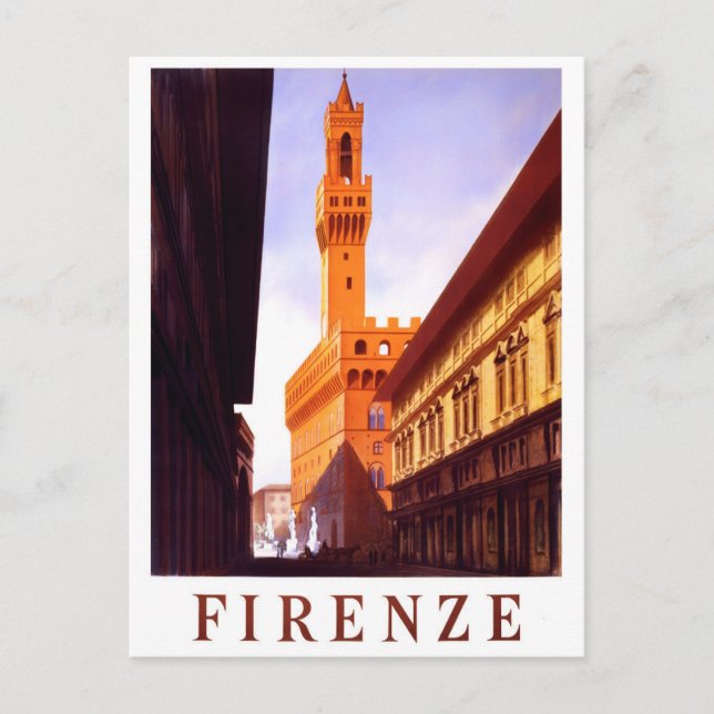 Florenz Italien Jahrgang Reise Postkarte (Vorderseite)