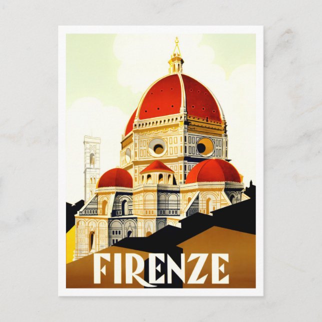 Florenz Italien Jahrgang Reise Postkarte (Vorderseite)