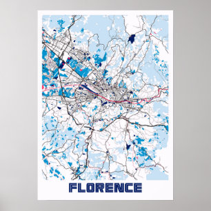 Florenz - Italien MilkTea Stadt Karte Poster