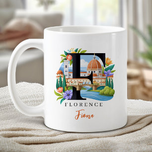Florenz Italien Monogramm Buchstabe F Personalisie Kaffeetasse